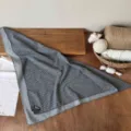 Children polka dot square scarf cotton warm baby winter kerchief stylish boys accessories - Black Label Style / Gray