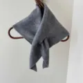 Children knit triangle scarf winter warm grey neck warmer baby fashion stylish soft cozy neckerchief - Dark Gray