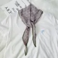 Kids cotton square scarf grid pattern spring autumn cute neck accessory product detail - 21x113cm Diamond Scarf / Purple Grey