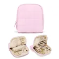 Bolso organizador de joyas acolchado rosa, estuche con cremallera para anillos y pendientes de viaje. - 14.5*2.5*16CM / Rosa
