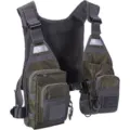 Tactical fly fishing vest chest pack with breathable mesh back and multiple storage pockets. - One Size / Gray