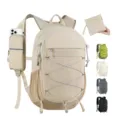 Waterproof outdoor hiking backpack with phone pouch and elastic cord details for cycling. - Below 20L / Khaki