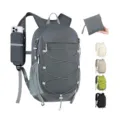 Waterproof hiking backpack with phone pocket and foldable design for outdoor sports travel. - Below 20L / Gray