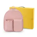 Pink nylon backpack with multiple front pockets, casual daily school bag for students and travel. - 32*16*35CM / Pink