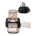 Vue détaillée du sac à tire-lait matelassé noir, rangement multifonction pour biberons - Noir