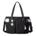 Borsa tote nera da infermiera con tasche multiple e tracolla regolabile per lavoro e viaggio. - 30.0cmx15.3cmx40.6cm / Nero