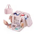 Borsa portaoggetti medica portatile in colore rosa con doppia apertura per viaggi e uso quotidiano - 34.90 x 22.20 x 6.81 cm / Rosa
