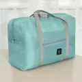 Large capacity foldable travel duffel bag light green portable luggage organizer storage bag - Light Blue