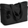Bolso shopper negro grande impermeable de viaje playa bolso de hombro con bolsillos. - Negro