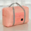 Large capacity foldable travel duffel bag waterproof storage luggage bag for clothes and trips. - Pink