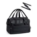 Portable black breathable mesh pet carrier bag with double handles and adjustable shoulder strap. - 18.11"L x 11.02"W x 11.02 / Gray