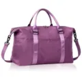 Large capacity purple travel duffel bag detail, lightweight waterproof weekender bag. - Purple