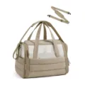 Portable breathable pet carrier bag, collapsible cat dog handbag for outdoor travel. - 18.11"L x 11.02"W x 11.02" / Gray