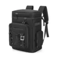 Multifunctional insulated cooler backpack, waterproof large capacity picnic bag black. - Black