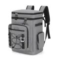 Multi-functional gray insulated cooler backpack for outdoor picnic and travel waterproof design. - Gray