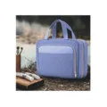 Hanging quilted toiletry bag for women, large capacity travel cosmetic makeup storage pouch. - Purple