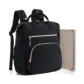 Multifunktionaler wasserdichter Wickelrucksack in Schwarz mit goldenen Reißverschlüssen und Matte. - 11.8 x 15.0x 5.9 / Schwarz