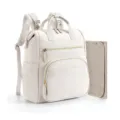 Wasserdichter Wickelrucksack für Mütter, leichte Babytasche mit Wickelunterlage und Gurten. - 11.8 x 15.0x 5.9 / Gebrochenes Weiß