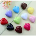 Large glossy acrylic heart charms for keychain bag pendants and DIY jewelry accessories. - 35mm / Random Mixed Colors