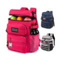Tactical cooler backpack with large capacity, insulated soft picnic bag for travel and camping. - 30*48*16CM / Rose Red