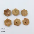 Camellia wood round floral wooden buttons, two-hole retro clothing sewing accessories. - Style 1