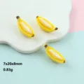 Mini resina metà banana sbucciata cabochon ciondolo per fai da te gioielli artigianato. - Stile Banana 2 (7x20mm)