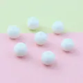 White acrylic round beads, smooth surface with center hole for DIY jewelry making details. - 8mm / White