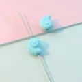 Acrylic conch bead detail shot, light blue shell shape, straight hole DIY jewelry accessory. - 12x15mm (1.9mm Hole) / Sky Blue