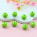 Green acrylic round beads detail shot for DIY jewelry making and crafting projects. - 8mm / Apple Green