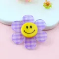 Ciondolo girasole in acrilico fiore a quadri sfumato con foro per accessori gioielli DIY - Stile A Quadri Viola da 3 cm