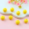Acrylic round beads DIY jewelry spacing loose beads accessories yellow craft supplies 6mm 8mm - 8mm / Pineapple Yellow
