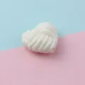 White twisted heart acrylic loose bead straight hole DIY phone chain jewelry accessory - Off White