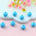 Blue acrylic round beads 6mm 8mm loose spacer beads for DIY jewelry making accessories. - 8mm / Light Blue