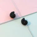 Black acrylic conch shell beads for DIY jewelry making, smooth straight hole charm beads. - 12x15mm (1.9mm Hole) / Black