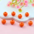 Solid color acrylic round beads for DIY jewelry making, spacer beads, and crafting accessories. - 8mm / Orange