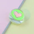 21mm transparent round green pink oil drop heart acrylic loose bead charm accessory - Light Green