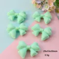 Macaron green acrylic bow loose beads DIY phone chain material jewelry accessories 29x33mm - Light Green