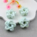 Macaron magic color hollow pentagram acrylic beads for DIY phone chain and jewelry making. - Solid Iridescent Light Blue