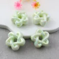 DIY acrylic star beads iridescent hollow pastel pentagram charms for phone chain jewelry making - Solid Iridescent Light Green