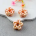 Acrylic star beads iridescent hollow five-pointed star spacer charms DIY jewelry making accessories - Solid Iridescent Light Orange