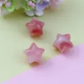 Close-up detail view of pink gradient star acrylic loose beads for handmade jewelry design. - Dusty Pink