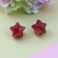 Acrylic star beads pink gradient DIY jewelry making loose beads cute star charms accessory - Red Brown