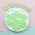 Green acrylic sugar heart beads DIY jewelry charms detail view, sparkling candy design pieces. - Cyan Green (Style 14)