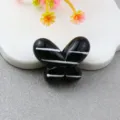 Close-up of black striped fat butterfly loose bead, perfect for DIY phone chain and accessories. - Black