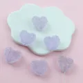 Acrylic heart sugar beads detail shot, frosted candy shape direct hole DIY jewelry loose beads. - Light Purple (Style 19)