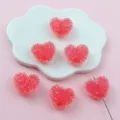 Acrylic heart sugar beads pink candy loose charms DIY jewelry making accessories crafting supply - Watermelon Red (Style 20)