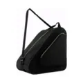 Black triangular roller skate bag with adjustable single shoulder strap, durable sports storage. - Black