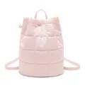 Light pink quilted bucket backpack casual travel daypack stylish women shoulder bag - Lotus Pink