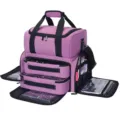 Large capacity multi-layer purple cosmetic storage bag, portable nail tool shoulder bag. - Fuschia