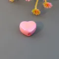 Cute pink heart spacer bead for DIY phone chains, jewelry making and crafting accessories. - Deep Pink